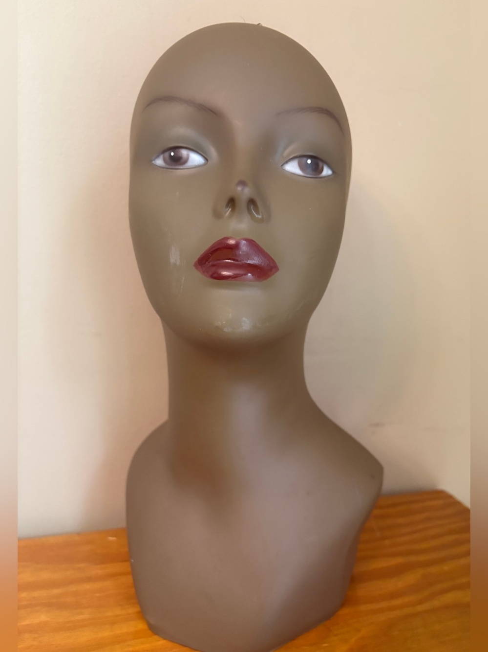 Female Mannequin Head 15” Hat Kerchief Jewelry Wig Making Display